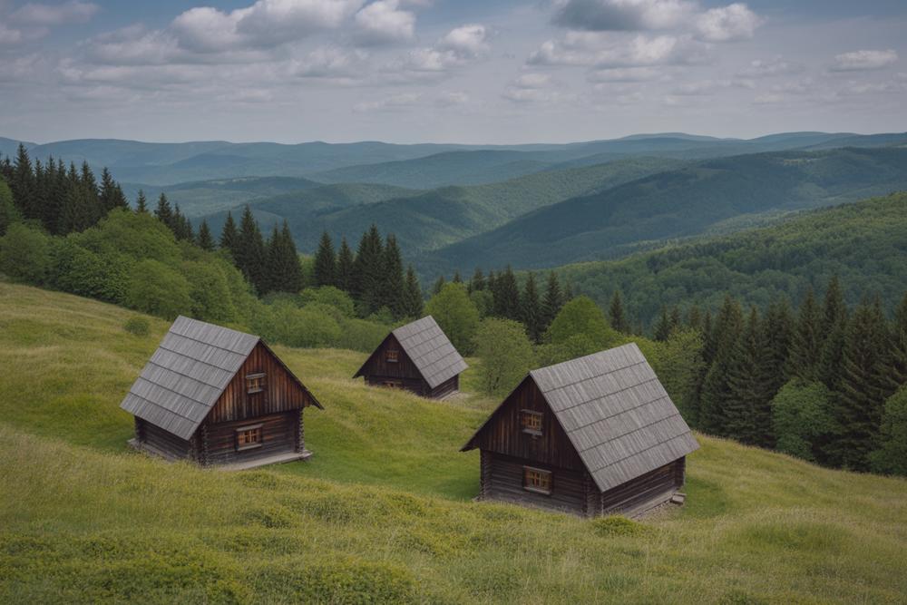 wooden cabins