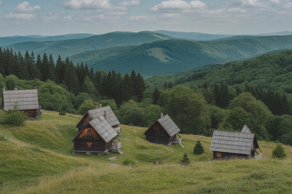 wooden cabins